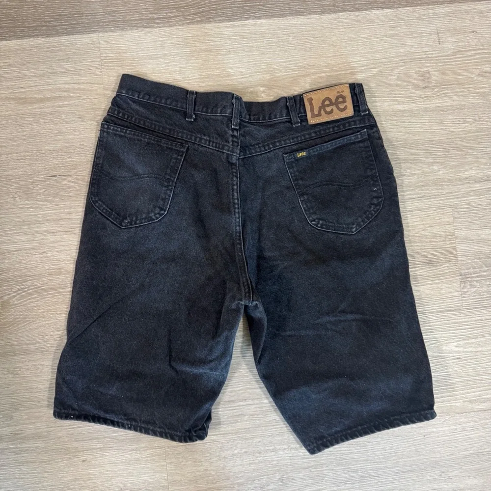 Lee Denim Shorts Mens 36 Black Vintage 90s Made in USA Cotton Casual